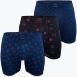 Malabadi Erkek Desenli 3 Lü Paket Modal Uzun Boxer 3M250 - Siyah - Lacivert - Bordo