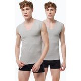 Malabadi Erkek Gri 2 Li Paket V Yaka Iz Yapmayan Modal Kolsuz Atlet 064 2M064 - 2XL - Grimelanj