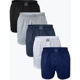 Malabadi Erkek Karma Renk 5 Li Geniş Kalıp Büyük Beden %100 Pamuk Battal Boxer MB2400 - Karışık - 6XL