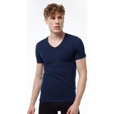 Malabadi Erkek Lacivert V Yaka Kısa Kollu Modal Body 032 - 2XL