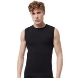 MALABADİ Erkek Sıfır Yaka İz Yapmayan Modal Kolsuz Atlet 007 (Siyah, XL)