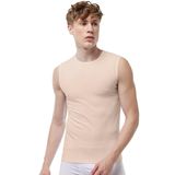 MALABADİ Erkek Sıfır Yaka İz Yapmayan Modal Kolsuz Atlet 007 (Ten Rengi, XL)