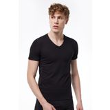 Malabadi Erkek Siyah 2 Li V Yaka Kısa Kollu Pamuk Elastan Fanila T-shirt 092