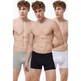 Malabadi Erkek Siyah Beyaz Gri 3 Lü Paket Modal Likralı Boxer 3M058 058 - Siyah - Beyaz - Gri - 2XL