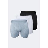 Malabadi Erkek Siyah Beyaz Gri 3 Lü Paket Modal Uzun Boxer 010 3M010 - Siyah - Beyaz - Gri
