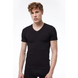 Malabadi Erkek Siyah V Yaka Kısa Kollu Modal T-shirt Body 032