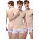 Malabadi Erkek Ten Rengi 3 Lü Paket V Yaka Iz Yapmayan Modal Kolsuz Görünmez Atlet 064 3M064 - 2XL