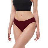 Malabadi Kadın 2 li Paket Modal Dar Kalıp Ara Bel Slip Külot 187 (Bordo, 2XL)