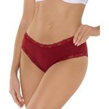 Malabadi Kadın 2’li Paket Extra Yumuşak Micro Modal Dantelli Slip Külot 700 (Bordo, S)