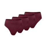 Malabadi Kadın 4 lü Paket Modal Yüksek Bel String Tanga 4M178 (Bordo, 2XL)