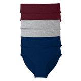 Malabadi Kadın 6 lı Paket Modal Dar Kalıp Ara Bel Slip Külot 6M187 (Bordo-Gri-Lacivert, L)
