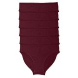 Malabadi Kadın 6 lı Paket Modal Dar Kalıp Ara Bel Slip Külot 6M187 (Bordo, M)