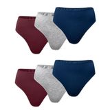 Malabadi Kadın 6 lı Paket Modal Yüksek Bel String Tanga 6M178 (Bordo-Lacivert-Gri, 2XL)