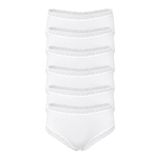Malabadi Kadın 6'lı Paket Ultra Yumuşak Micro Modal Dantelli Slip Külot 6M700 (Beyaz, M)