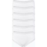 Malabadi Kadın 6'lı Paket Ultra Yumuşak Micro Modal Dantelli Slip Külot 6M700 (Beyaz, XL)