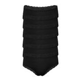 Malabadi Kadın 6'lı Paket Ultra Yumuşak Micro Modal Dantelli Slip Külot 6M700 (Siyah, M)