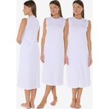 Malabadi Kadın Beyaz 3 Lü Set Uzun Kolsuz Elbise Astarı Modal Kombinezon 3M1049 - 2XL