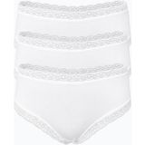 Malabadi Kadın Beyaz 3'lü Paket Ultra Yumuşak Micro Modal Dantelli Slip Külot 3M700
