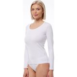 Malabadi Kadın Beyaz Açık Yuvarlak Yaka Uzun Kollu Modal Body 1038 - 2XL