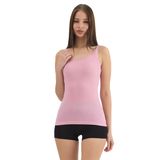 Malabadi Kadın Kalın Askılı Dantelli Micro Modal Fitilli Kaşkorse Atlet 1018 (Pembe, XL)