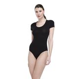 Malabadi Kadın Kısa Kol Açık Yaka Çıtçıtlı Modal Body 133 Siyah/M