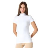 Malabadi Kadın Kısa Kollu Yarım Balıkçı Yaka Modal Body 1043 (Beyaz, S)