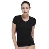 Malabadi Kadın Modal V Yaka Kısa Kollu Body 145 (M, Siyah)