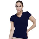 Malabadi Kadın Modal V Yaka Kısa Kollu Body 145 (XL, Lacivert)