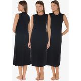 Malabadi Kadın Siyah 3 Lü Set Uzun Kolsuz Elbise Astarı Modal Kombinezon 3M1049 - 2XL