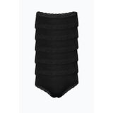 Malabadi Kadın Siyah 6'Lı Paket Ultra Yumuşak Micro Modal Dantelli Slip Külot 6M700
