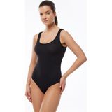 Malabadi Kadın Siyah Kalın Askılı Modal Çıtçıtlı Body 135 - 2XL