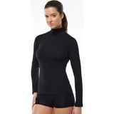 Malabadi Kadın Siyah Uzun Kollu Yarım Balıkçı Yaka Modal Body 180 - 2XL