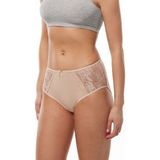 Malabadi Kadın Ten 3 Lü Paket Pamuk Elastan Dantelli Yüksek Bel Slip Külot 150 3M150 - Ten Rengi - 2XL