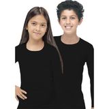 Malabadi Unisex Çocuk Siyah Uzun Kollu Termal Üst İçlik %62 Polyester 10 Yaş 362