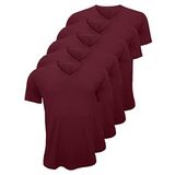 Malabadi Yaz Serinliği Erkek Çok Renkli Basic V Yaka Ince Modal Kumaş 5 Li Tişört Paketi 5M085 (BORDO, 3XL)
