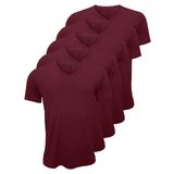 Malabadi Yaz Serinliği Erkek Çok Renkli Basic V Yaka Ince Modal Kumaş 5 Li Tişört Paketi 5M085 (BORDO, XXL)