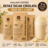 Malawi Coffee Beyaz Sıcak Çikolata 1000 gr x 3 Adet - 1 kg