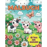 Malbuch für Groß und Klein - Kreativ durch die Tierwelt: wunderschöne Tiermotive mit Fußspuren und ihrem Lieblingsfutter