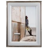 Malden International Designs 5294-57 Gümüş Boncuklu Klasik Gümüş Metal 2 Tonlu Resim Çerçevesi, 5x7, Gümüş