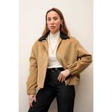 Maldia Shop Kadife Bomber Fermuarlı Camel Ceket
