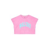 Malibu Baskılı Crop Tişört Pembe