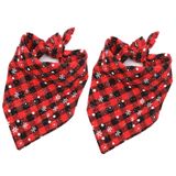 Malier 2'li Paket Köpek Bandana Noel Klasik Ekose Kar Tanesi Pet Eşarp Üçgen Önlük Fular Seti Evcil Hayvan Kostüm Aksesuarları Küçük Orta Büyük Köpekler için Dekorasyon Kediler Evcil Hayvanlar