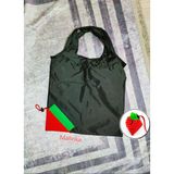 Malinka 1 Adet Yeni Yerli Siyah 56 cm x 37 cm Çilek Katlanabilir Katlanan Bez Market Alışveriş Pazar Plaj Çantası Torbası