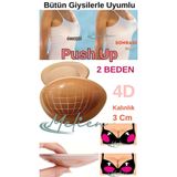 Malinka 2 Beden Büyüten Push Up Yapışkanlı Silikon Sütyen - Abiye Gelinlik Mayo İçin Göğüs Destekleyici Kaldırıcı Ped
