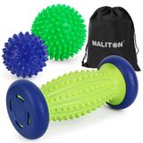 Maliton Plantar Fasiit Rulo Ayak Masajı Top-Ayak Bilyalı Rulo Masaj Seti, Plantar Fasiit Rahatlaması için Masaj Topları ve Ayak Silindiri | Tetik Noktası Terapisi (1 Ayak Masaj Rulosu+2 Dikenli Masaj Topu)
