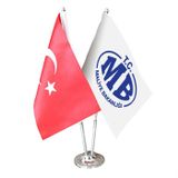 Maliye Bakanlığı ve Türkiye -İkili Saten Masa Bayrağı
