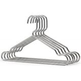Mallart® 6'li Paslanmaz Çelik Elbise Askısı Seti, Metal Metal Tel Gardırop ve Kıyafet Askısı - Çok Renkli