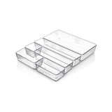Mallart® 6'lı Şeffaf Çekmece Düzenleyici Seti – Plastik Organizer Kutular | Makyaj, Ofis, Mutfak ve Banyo Düzeni Için 6 Farklı Boyda Şeffaf Kutu - 41 Delft Blue