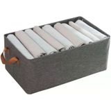 MallArt® Dolap İçi Kumaş Kıyafet Düzenleyici Kutu 47x28x19.5 cm - Katlanabilir Gardırop Raf İçi Düz Giysi Düzenleme Kutusu, Çok Amaçlı Eşya Saklama Sepeti