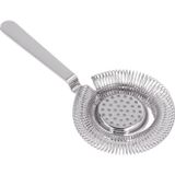 MallArt® Paslanmaz Çelik Hawthorne Kokteyl Süzgeci 20x9 cm - Yaylı Barmen Süzgeci, Shaker ve Karıştırma Bardağı İçin Buz Süzgeci, Bar Ekipmanı, Gümüş